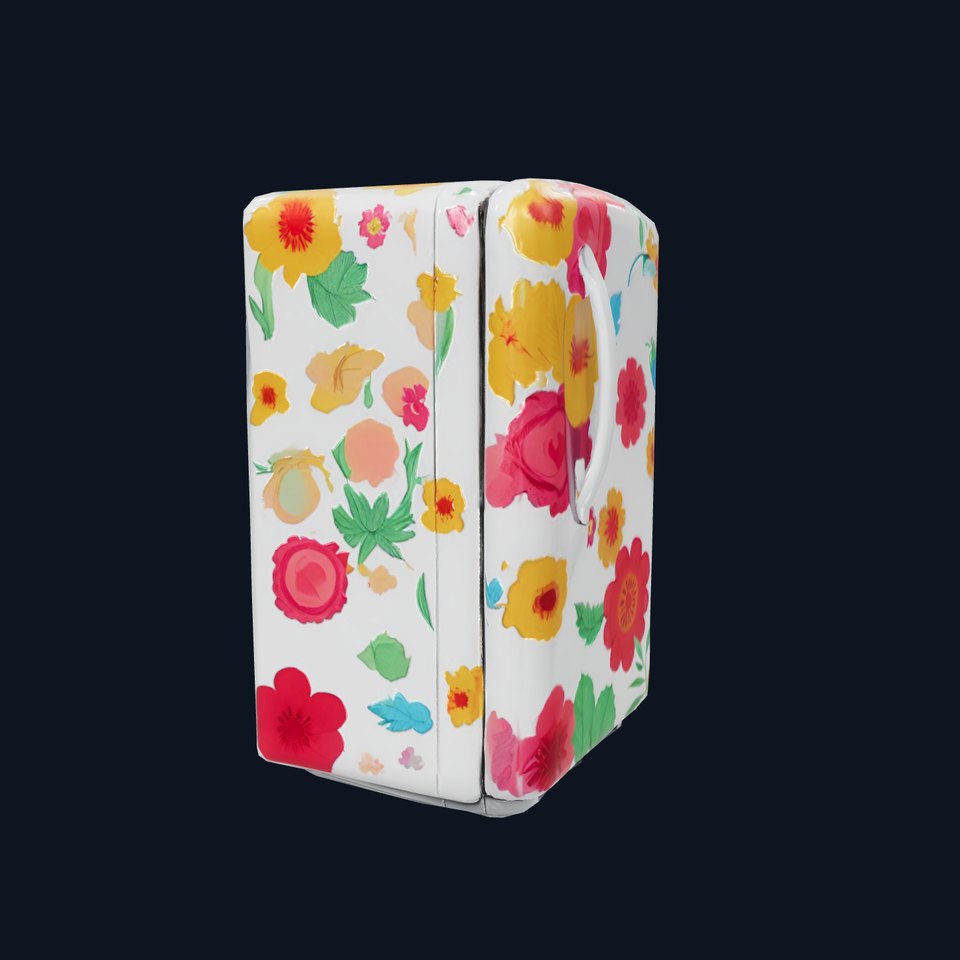 Vintage Floral Refrigerator model pack